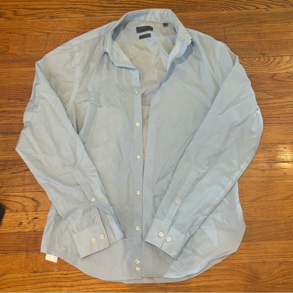 Calvin klein mens dress shirt, extreme slim fit powder blue